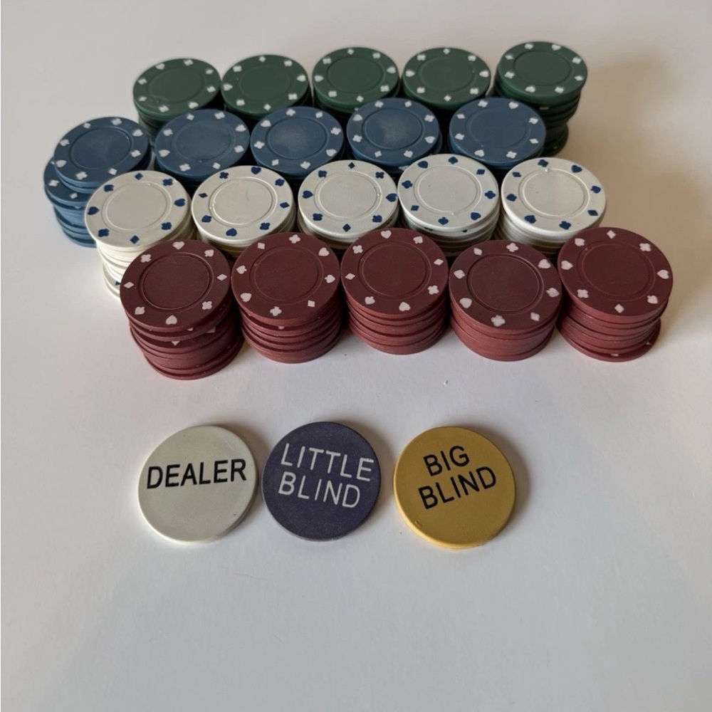400 Piece Poker Chip Set w/ Dealer, Big & Little Blind Buttons – Texas Hold’em